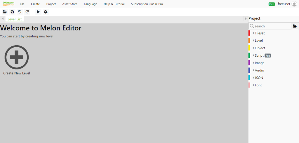 view welcome melon editor