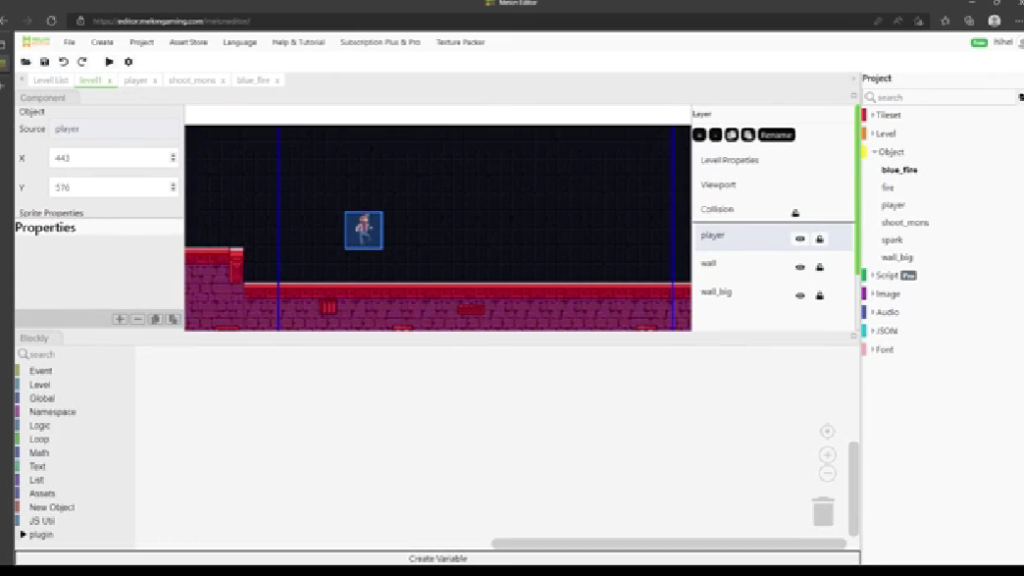 Creating Enemy Characters in Melon Editor Blockly